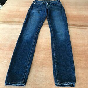 True Religion World Tour Halle Super Skinny Jeans Women 25 Blue Button Fly 17048